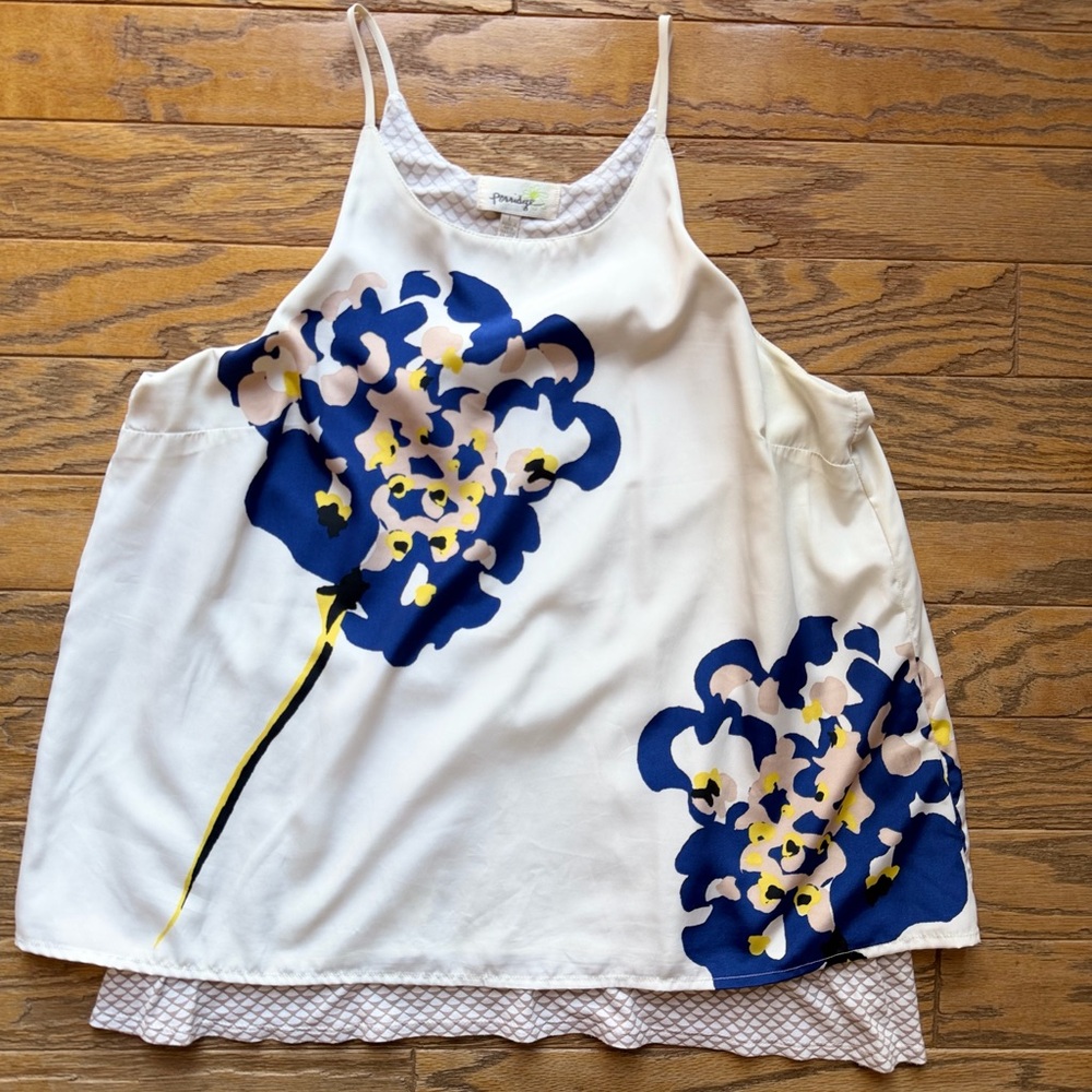 Anthropologie Porridge Floral Tank Top Layered Blouse - Size L